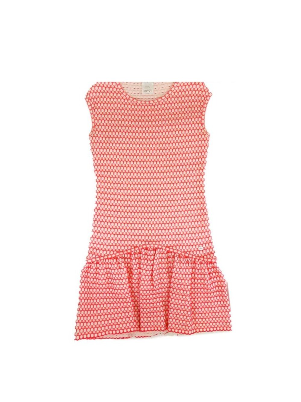 Chanel Sleeveless Knit Dress Pink White Rayon Polyester Nylon 38